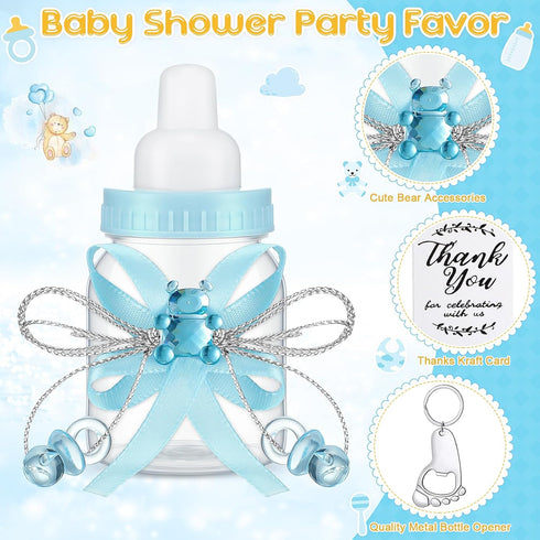 Sunnyray 150 Pcs Baby Shower Party Gift Bottles Games, 50 Mini Milk Bottles, 50 Thank You Tags