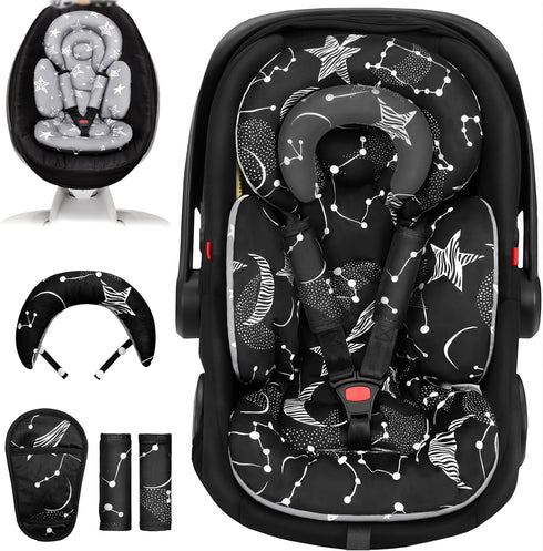 TinlyFinly Infant Car Seat Insert with Removable Cushion for Preemie to Toddler, Reversible