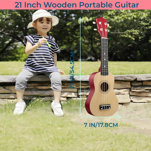 21 Inch 3-9 Wooden Kids Toddler Child Children Acoustic Guitar Musical Instruments Ideal for Year Old Boys Girls Gifts