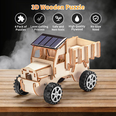 8-10 10-12, 8-12, 3D 8 10 13 12 14 STEM Kits for Kids Ages Wood Building Crafts Kit for Boys Model Car Kit, Wooden