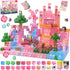 Magnetic Blocks - 100 PCS Transparent Magnetic Building Block for Kids, Pink