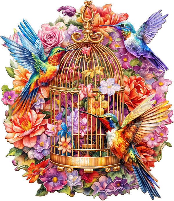 Wooden Puzzle - Garden Symphony Jigsaw Puzzles 260 Pieces, Unique Shape Wooden Puzzles for Adults and Kids