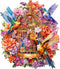 Wooden Puzzle - Garden Symphony Jigsaw Puzzles 260 Pieces, Unique Shape Wooden Puzzles for Adults and Kids