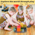 Set 4-6 5-7, 3+ Coodoo Kids Games Magnetic Tiles Road with Extendable Magnetic Crane, City Construction Building Toys