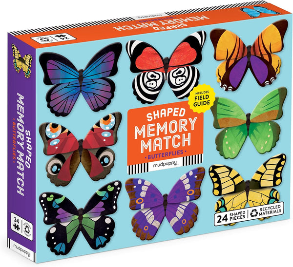 Mudpuppy Butterflies Shaped Memory Match, Multicolor