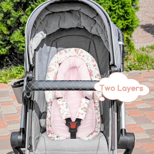 2 1 GFU Baby Car Seat Head Support for Newborn, in Infant Car Seat Head Body Support with Strap Pads, Soft Stroller