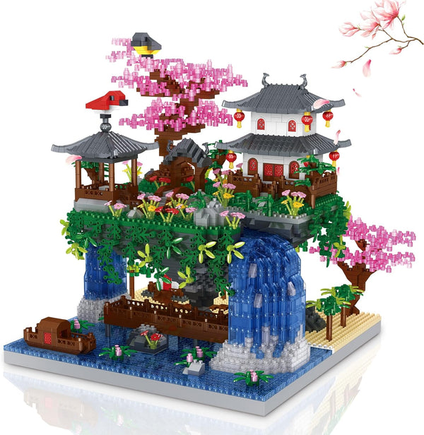 Cherry Blossom Tree Building Set, Japanese Sakura Tree House Building Blocks Kit, Bonsai Tree Set for Adults