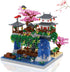 Cherry Blossom Tree Building Set, Japanese Sakura Tree House Building Blocks Kit, Bonsai Tree Set for Adults