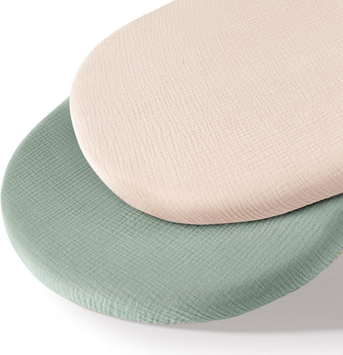 MairMore Muslin Bassinet Sheets for Babies Soft & Breathable 100% Cotton Fitted