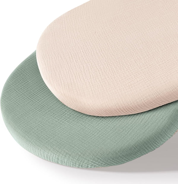 MairMore Muslin Bassinet Sheets for Babies Soft & Breathable 100% Cotton Fitted