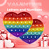 PETBSNVB Rainbow Heart Shaped Pop Bubble Valentines Fidget Toy with Letters and Numbers, Xmas Gift Sensory Toy