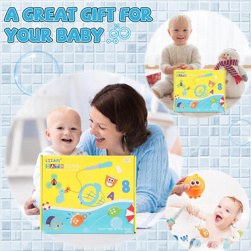 1-3, 36 1 2 3 4 5 6 LZZAPJ Baby Bath Toys for Toddlers Kid Bathtub Toy with Foam Bath Letter & Number, Fishing Games