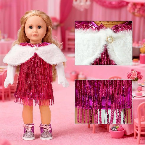clbaby 18-Inch 19Pcs 18 Inch Set 3 Sets 18 Inch American Doll Clothes Accessories - Fashion Doll Outfit for Girls
