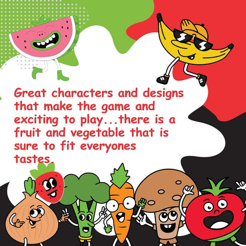Fruit War Game, A Family Friendly Twist on The Classic Game of War, 2-4 Players Ages 8+ (Red)