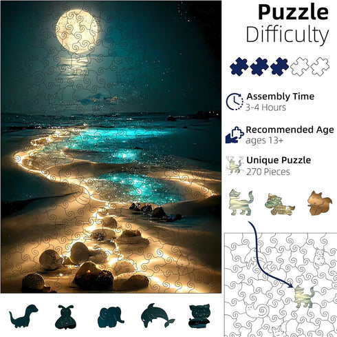 Jazcimdo 270pcs, (11.2 15.1 Wooden Puzzles for Adults, Wooden Jigsaw Puzzles Unique Animal Shaped Adult Wooden Puzzles