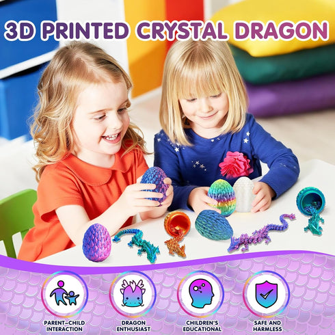 Apear1 16PCS 3D Printed Dragon Eggs with Dragon Inside, Prefilled Easter Basket Stuffers Dragon Egg, Animals Toy Party
