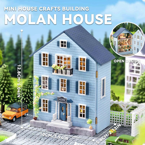 Flever DIY Dollhouse Kit - Romantic Molan House with Furniture