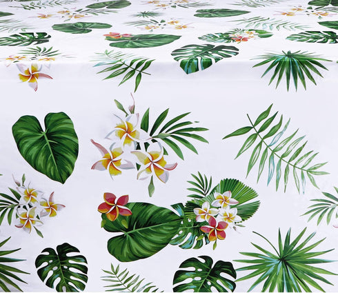 3 Pack Hawaiian Luau Tablecloths for Party Decoration, Aloha Tropical Palm Leaves Table Covers