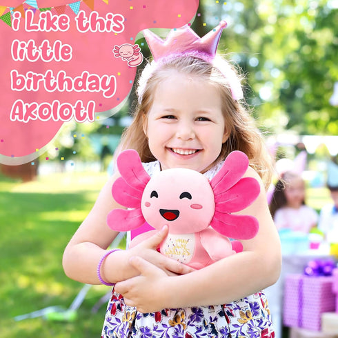 10 Inch Pink Axolotl Plush - Soft Cute Stuffed Animal Pillow for Kids Girls Birthday Gifts, Party Favor, Home Decor