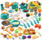 Zero Zoo 120Pcs Mini Play Kitchen Accessories, Kids Pretend Cooking Playset with Desserts, Cuttable