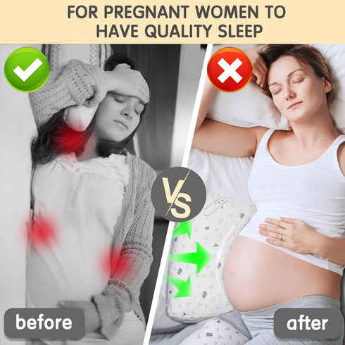 GloTika Pregnancy Pillows for Sleeping, Large Maternity Body Pillow Support for Back, Legs, Belly of Pregnant Women