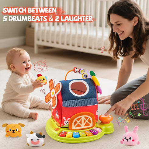 6-12 7 4 6 12 6 7 8 9 Vanvimen Musical Baby Toys Months, Surprise Barn with PCS Stuffed Farm Animals, Mode Sound
