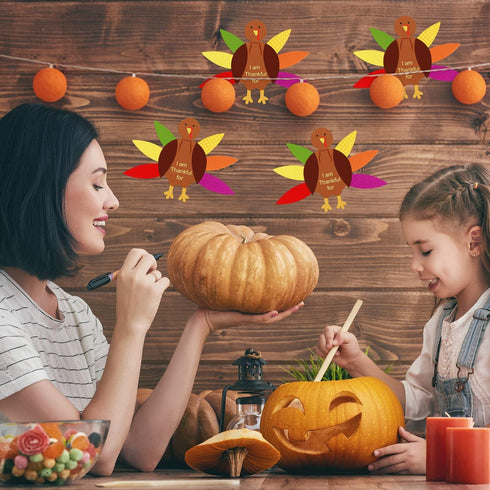 Gejoy 56 Pieces Thanksgiving Turkey Craft Kits DIY for School Activities Decoration Supplies, Makes Up to 8 Turkeys