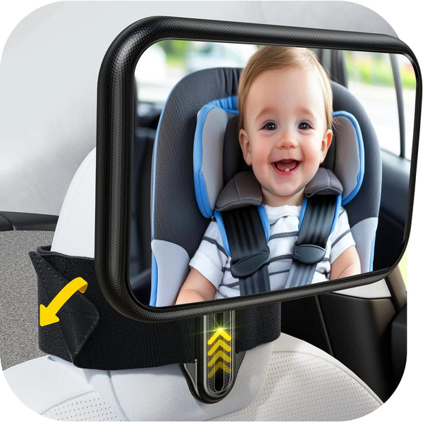Fixed Headrest Car Mirror for Baby Rear Facing Fit Tesla and Other