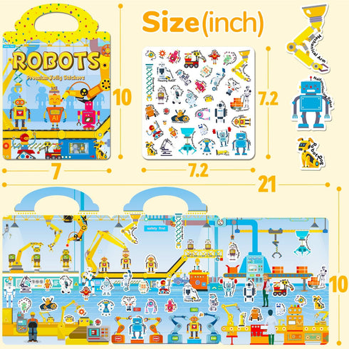 6 Sets 1-3, 2-4, 3 4 5 6 Reusable Sticker Book for Toddlers Jelly Stickers Book for Kids Travel Sticker Activity Toys