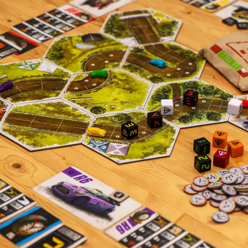 Rallyman: DIRT Strategy Board Game for 1 to 6 Players, Race Cars with Dice, Ages 10+, 60 Minutes