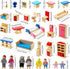 Sumind Wooden Dollhouse Furniture Set - 23 Pcs with 8 Pcs Doll House People Figures