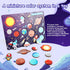 Gserin Wooden Solar System Puzzle for Kids, Montessori Toys Movable Planets Board Game for Toddlers, Outer Space Themed