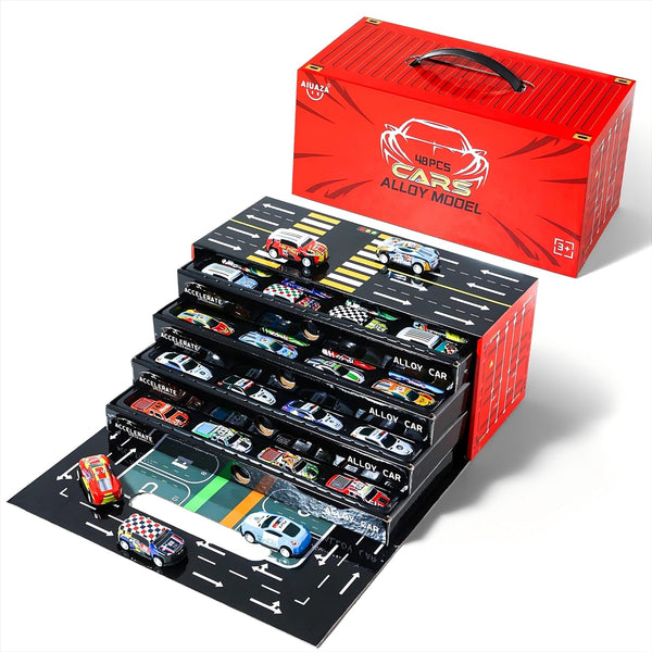 AIUAZA Children's mini Alloy car Set, Rear Pull Back Cars Set Alloy Racing
