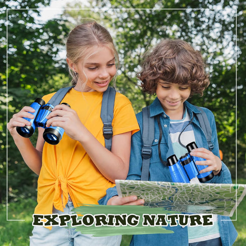 Libima 24 Pcs Binoculars for Kids, Compact Educational Binoculars with Neck String for Boys Girls