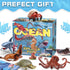 12 Pack Ocean Animal Toys with Educational Booklet for Kids, Realistic Soft Plastic Creatures Model Figures for Toddler