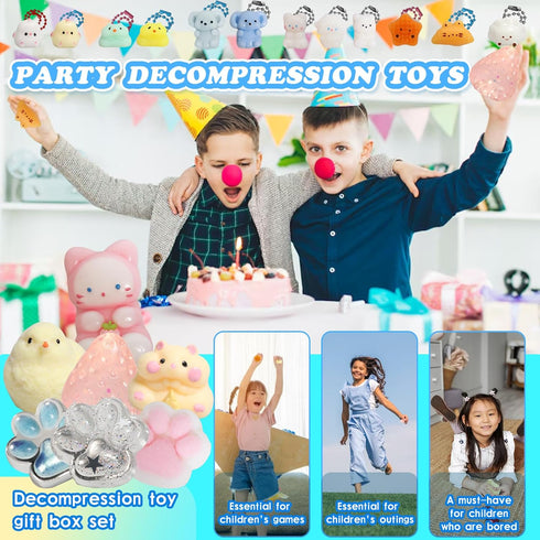 Yidayes 19pcs Pack,Fidget 4-8 8-12 Squishy Toys Kit,Include taba Squishies Party Favors for Kids Treasure Box Toys