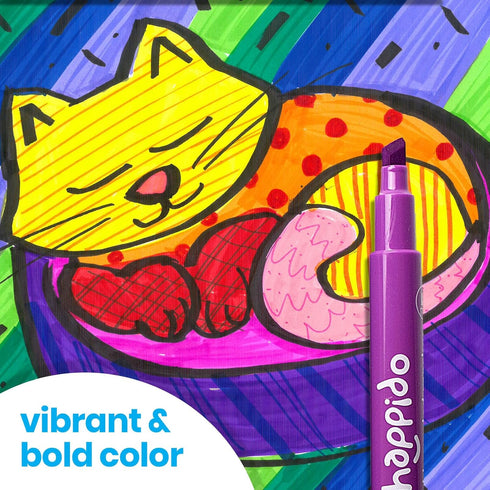 International Arrivals Happido Set of 36 Double Sided Markers, Non-Toxic for Kids Ages 4-8, Vibrant Coloring