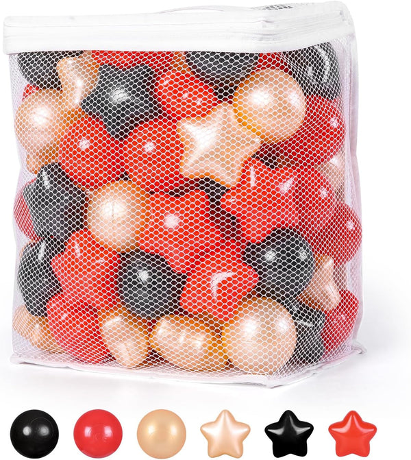 Star Ball Pit Balls - Pack of 100 Plastic Toy Balls for Kids, Perfect for Birthday and Christmas Gifts
