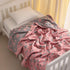NTBAY 3 Layer Toddler Blanket - Muslin Cotton Jacquard, Lightweight Thermal Baby Blanket, 30"x40", Red and Black Star