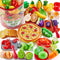 Shimirth 67Pc Pretend Play Food Sets for Kids Kitchen, Pizza Toy Food