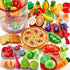 Shimirth 67Pc Pretend Play Food Sets for Kids Kitchen, Pizza Toy Food