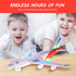 PowerTRC Kids Airplane Toys, Bump & Go Action Airplane with LED Light and Music, Gift for Boys Girls Ages 3-12