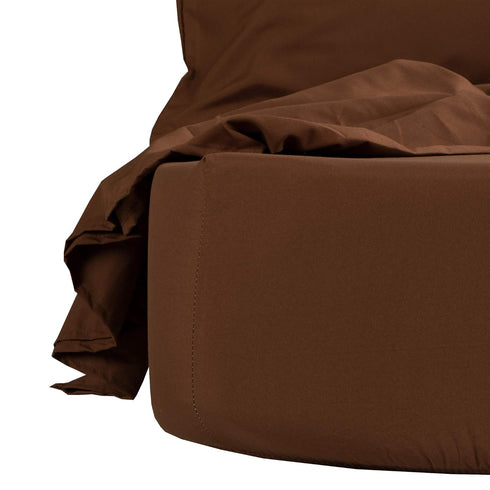 NTBAY Toddler Sheet Set, 3-Piece Microfiber Crib Sheet Set, Solid Brown Toddler Bedding with Flat and Fitted Sheets