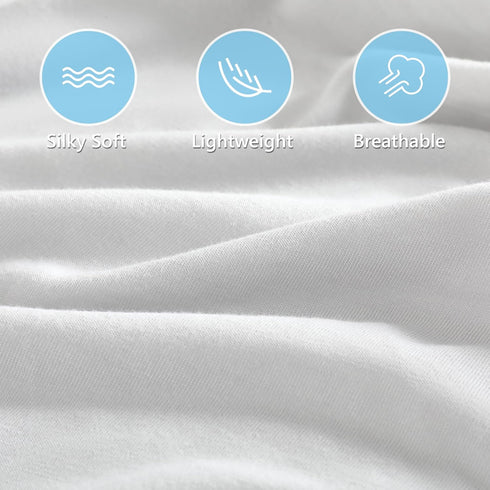 TILLYOU Mini Crib Fitted Sheets 2 Pack, Soft Jersey Knit Microfiber Playpen Bedding Sheet for Baby, Light Gray & Navy
