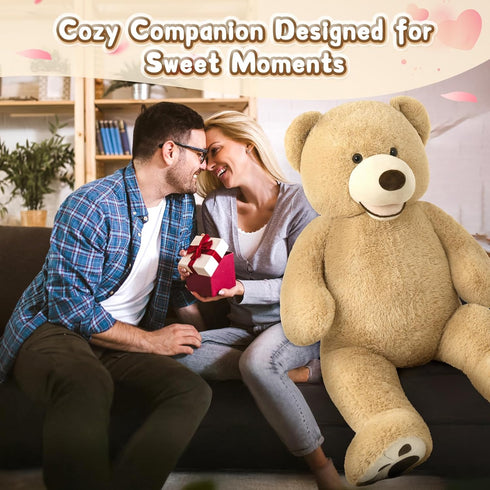 51 inch MorisMos Smile Giant Teddy Bear, Large Stuffed Bears with Big Footprints, Big Stuffed Animals Cuddly Plush