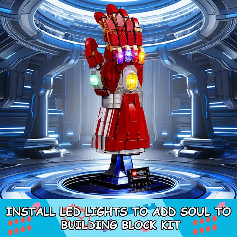 LED Light Kit for Lego 76223 Marvel Nano Gauntlet Set, Compatible with Lego 76223 Building Blocks Model(Not Include Blocks Set)