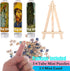 Small Jigsaw Puzzles for Adults, 150 Pieces Mini Oil Painting Puzzles, 3 Pcs with Mini Easel Included