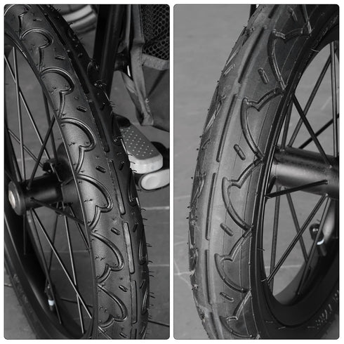 RUTU Front 12.5x1.75/2.125/2.25 & Rear 16x1.75/2.125 (2 Set) Tire and Tube for BoB Revolution SE/Pro/Flex