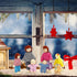 ONEST 15 Pieces Wooden Dollhouse Family Set, Mini People Figures & Accessories for Pretend Play Dolls