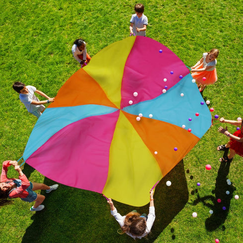 6ft Rainbow Play Parachute with Handles Toy